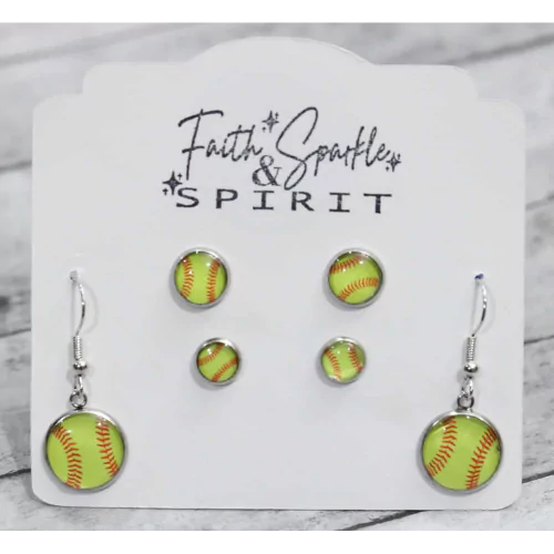 Softball earrings